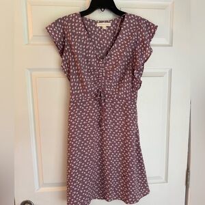 Floral V-Neck Ruffle Sleeve Dress